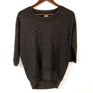 Wilfred Sparkly Metallic 3/4 Sleeve Crew Sweater